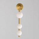 Modern Luxury Glass Vanity Light - 3 Spherical Wall Lights Gold