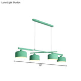 Modern Macaron Drum Chandelier: Metal Ceiling Lamp 4 Lights For Dining Table