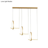 Modern Metal 3-Ringed Chandelier With Led Hanging Light Kit In Black/Gold - Warm/White