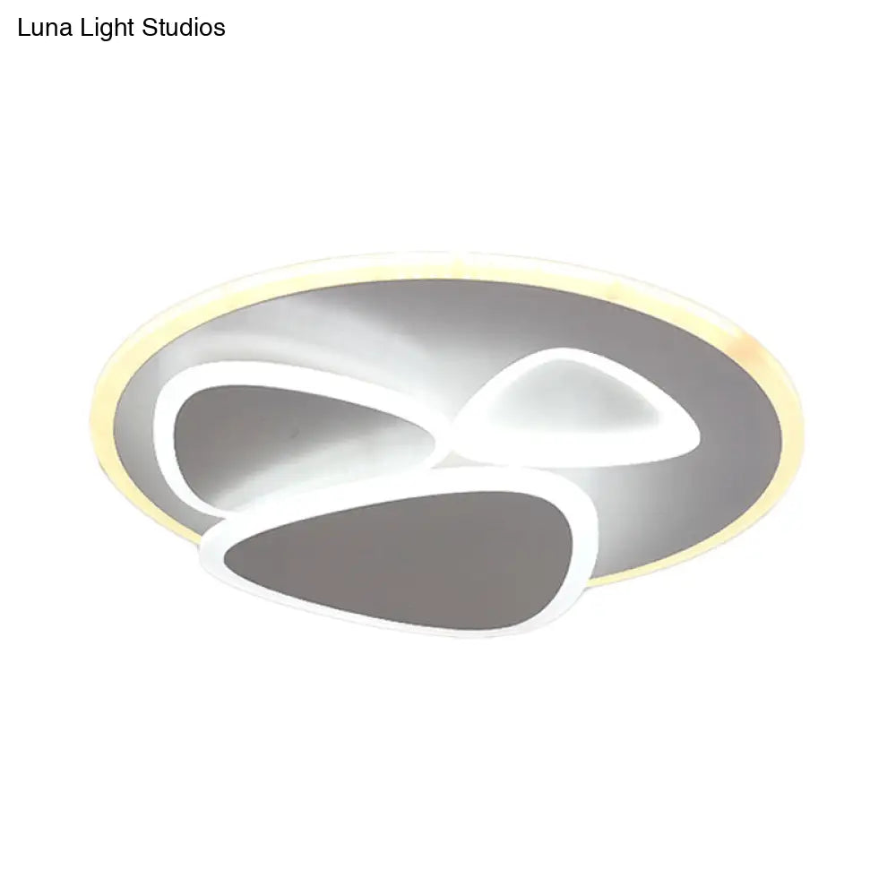 Modern Metal And Acrylic Led Flush Ceiling Light In White/Warm 19.5’/31’ Wide
