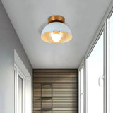 Modern Metal And Glass Flush Mount Ceiling Light - White/Pink/Yellow/Coffee 1 Head Corridor Fixture