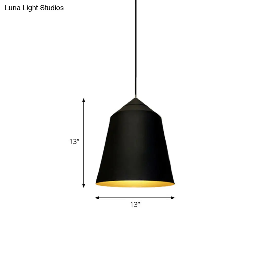 Modern Metal Bell Pendant Light - 6’/13’ Wide 1 Black/White Hanging Ceiling Lighting