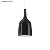 Modern Metal Bell Pendant Light - 6’/8’/10.5’ Wide 1 Black/White/Chrome Hanging Ceiling Lamp
