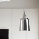 Modern Metal Bell Pendant Light - 6’/8’/10.5’ Wide 1 Black/White/Chrome Hanging Ceiling Lamp