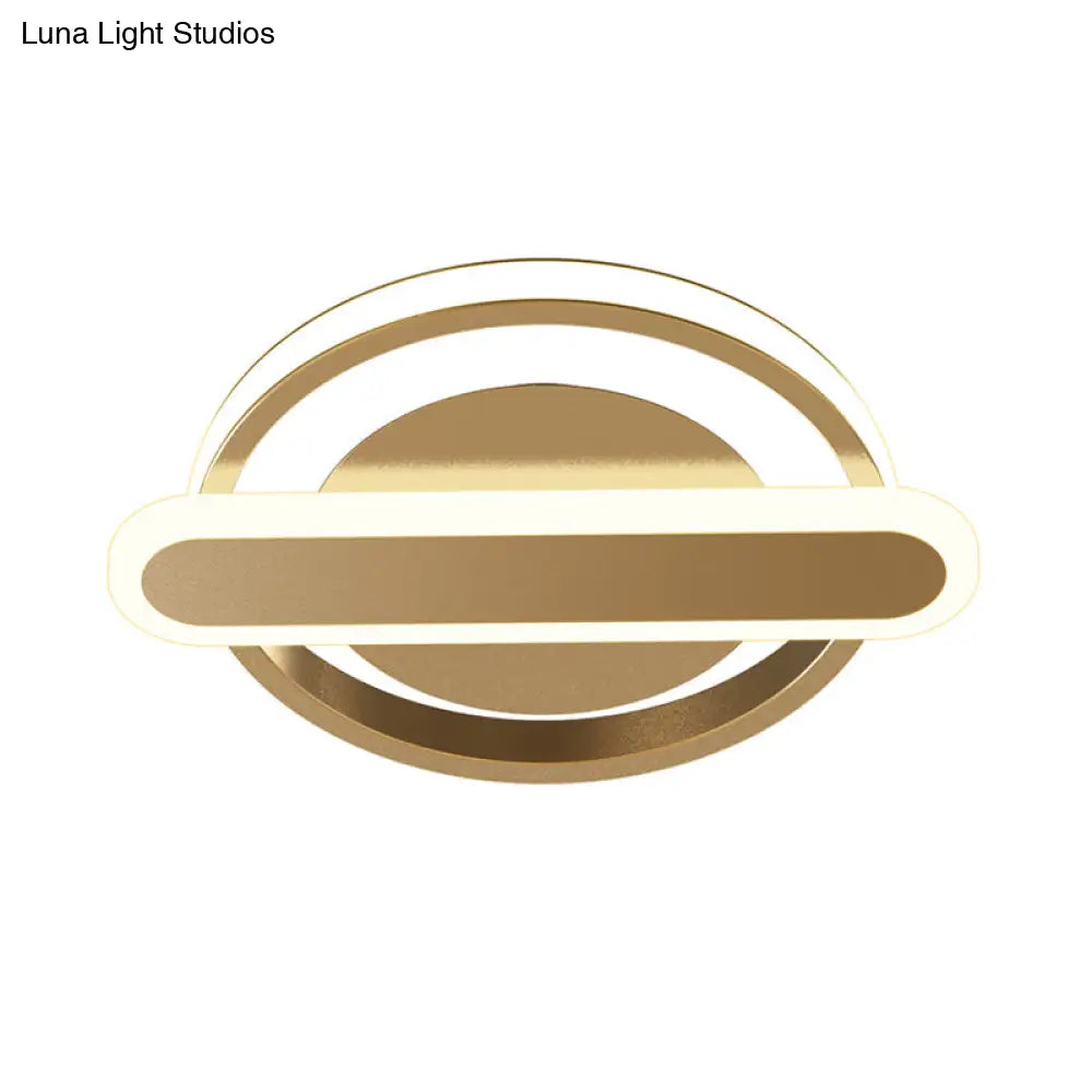 Modern Metal Black/White/Gold Led Ceiling Flushmount For Corridor - Small Circle & Oval Design
