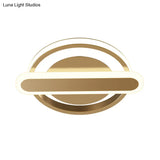 Modern Metal Black/White/Gold Led Ceiling Flushmount For Corridor - Small Circle & Oval Design