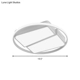 Modern Metal Black/White Led Ceiling Mount Light - 2 - Trapezoid Design 16’/19.5’ Wide Flush