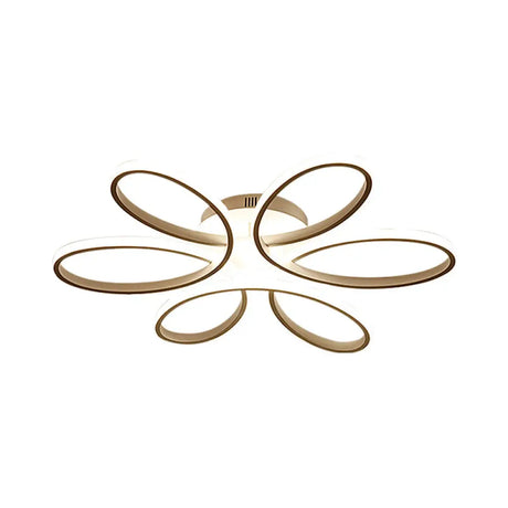 Modern Metal Blooming Flower Hotel Ceiling Light Fixture Led Semi Flush Mount - Warm/White 23/29