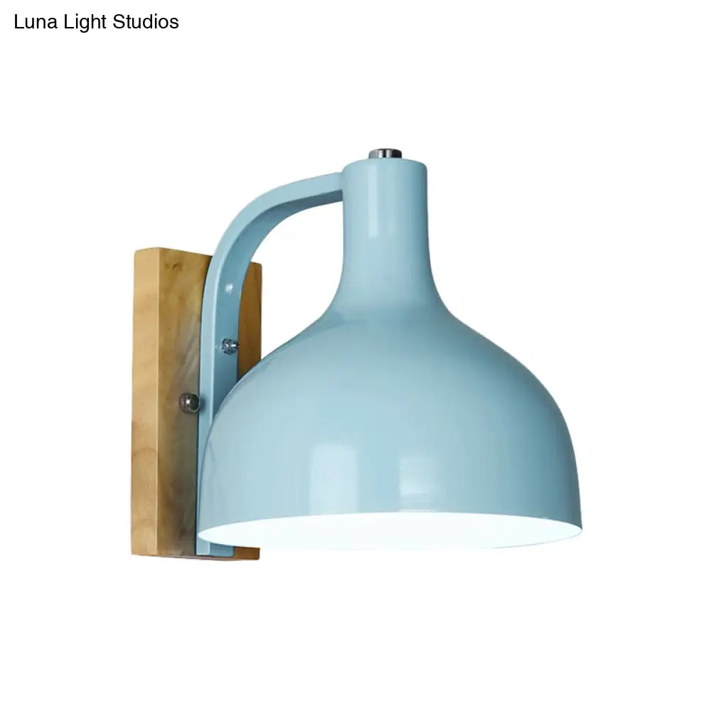 Modern Metal Bowl Wall Light: Nordic Style Undertint Sconce For Living Room