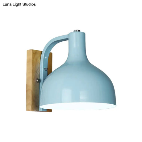 Modern Metal Bowl Wall Light: Nordic Style Undertint Sconce For Living Room