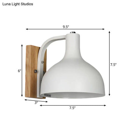 Modern Metal Bowl Wall Light: Nordic Style Undertint Sconce For Living Room