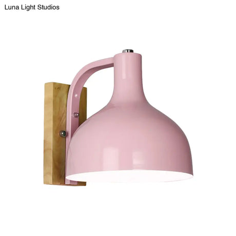 Modern Metal Bowl Wall Light: Nordic Style Undertint Sconce For Living Room