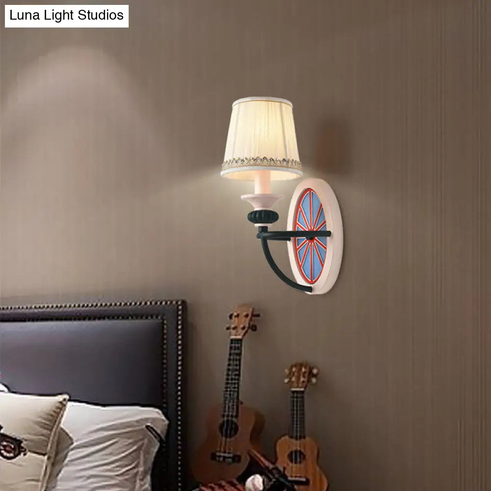 Modern Metal Bucket Wall Light: Stylish Sconce Lamp For Living Room Or Kid Bedroom