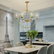 Modern Metal Candelabra Ceiling Light: 6/8 Light Brass Chandelier With Crystal Drop 6 /