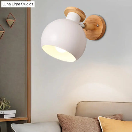 Modern Metal Circle Study Room Wall Sconce - Candy Colored 1-Light