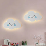 Modern Metal Cloud Wall Light - Pink/Blue Led Sconce For Bedroom Blue