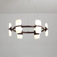 Modern Metal Coffee Hanging Chandelier - 26’’/30’’ Wide Circular Pendant Light Kit with 8 Lights Coffee / 26’’
