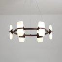 Modern Metal Coffee Hanging Chandelier - 26’’/30’’ Wide Circular Pendant Light Kit with 8 Lights Coffee / 26’’
