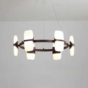 Modern Metal Coffee Hanging Chandelier - 26’’/30’’ Wide Circular Pendant Light Kit with 8 Lights Coffee / 26’’