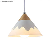 Modern Metal Cone Pendant Light Fixture For Dining Room In White/Gray/Black