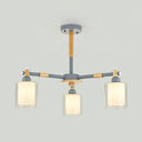 Modern Metal Cylinder Pendant Light Fixture With 3 Lights - Living Room Lighting Grey