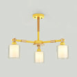 Modern Metal Cylinder Pendant Light Fixture With 3 Lights - Living Room Lighting Yellow