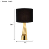 Modern Metal Desk Lamp With Straight Sided Shade And 1 Head In Black