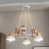 Modern Metal Dog Pendant Lights For Living Room Ceiling 3 / White B