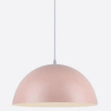 Modern Metal Dome Pendant Light For Dining Room - Contemporary Hanging Fixture Pink