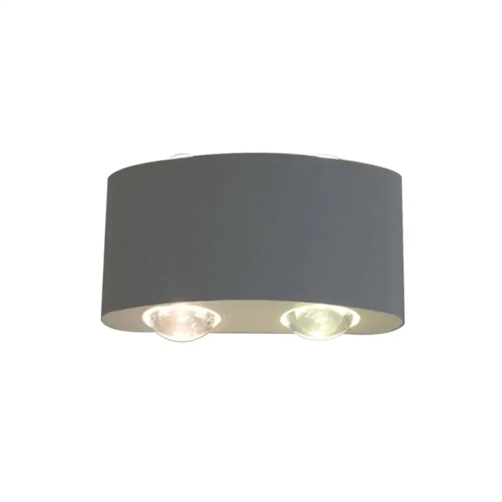 Modern Metal Drum Wall Lamp - 4 Bulb White With White/Warm Lighting