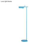 Modern Metal Floor Lamp For Bedroom- Black/White/Blue Folded Standing Light
