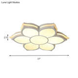 Modern Metal Flower Flush Mount Ceiling Light Led Integrated White Warm/White Various Sizes