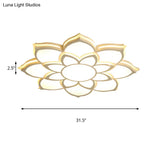 Modern Metal Flower Flush Mount Ceiling Light Led Integrated White Warm/White Various Sizes