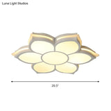 Modern Metal Flower Flush Mount Ceiling Light Led Integrated White Warm/White Various Sizes