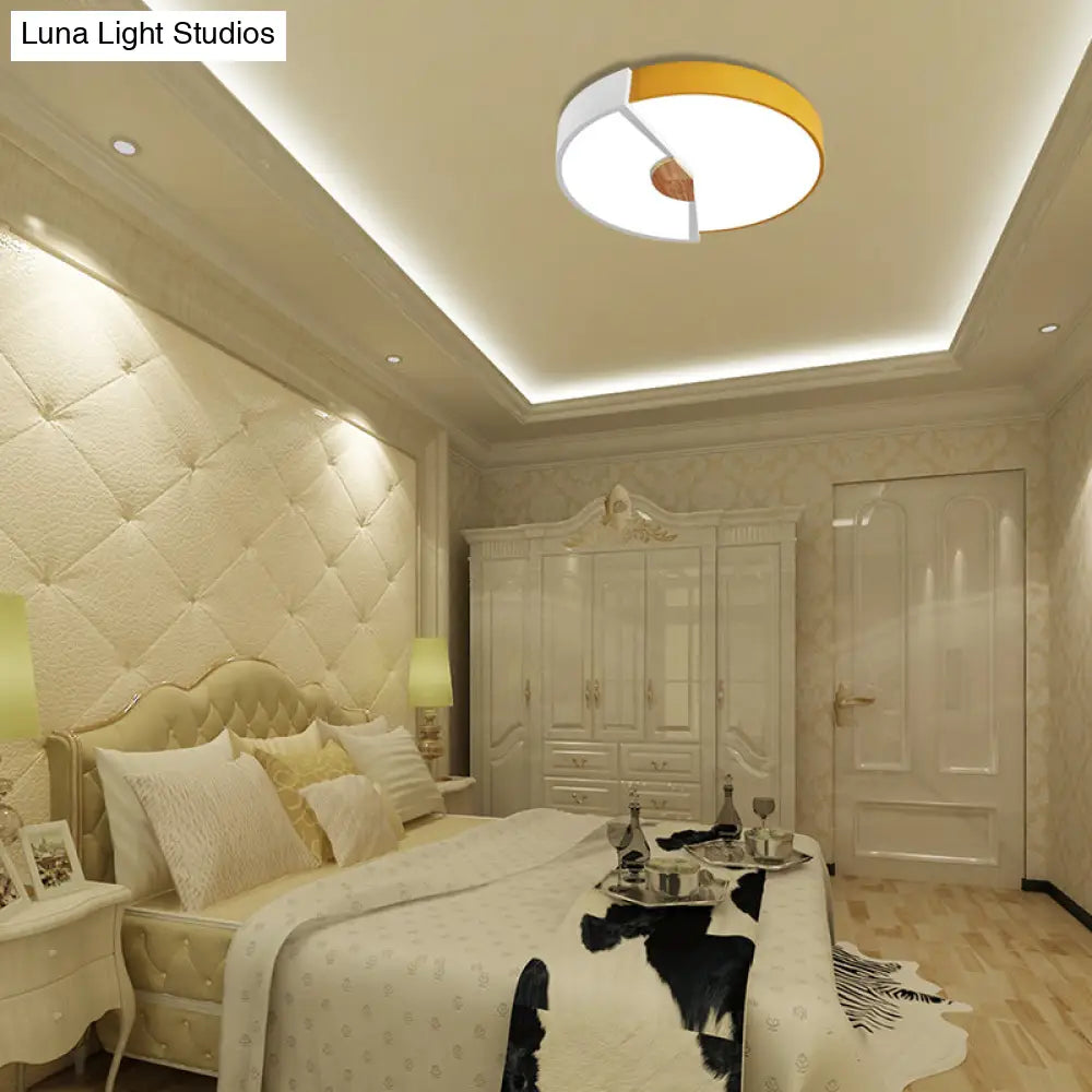 Modern Metal Flush Light With Integrated Led Bulb Black/Pink/Yellow Ceiling Mounted Lamp Multiple