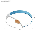 Modern Metal Flush Light With Integrated Led Bulb Black/Pink/Yellow Ceiling Mounted Lamp Multiple