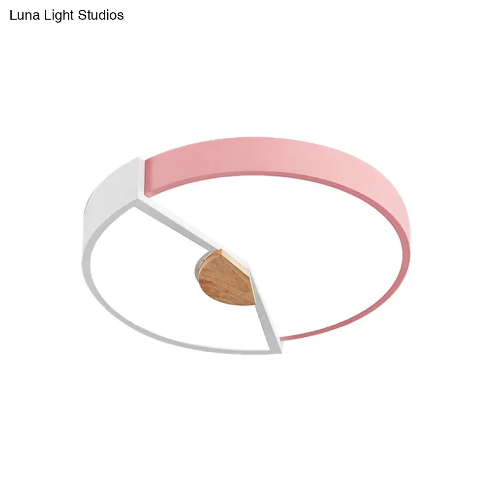 Modern Metal Flush Light With Integrated Led Bulb Black/Pink/Yellow Ceiling Mounted Lamp Multiple