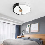 Modern Metal Flush Light With Integrated Led Bulb Black/Pink/Yellow Ceiling Mounted Lamp Multiple