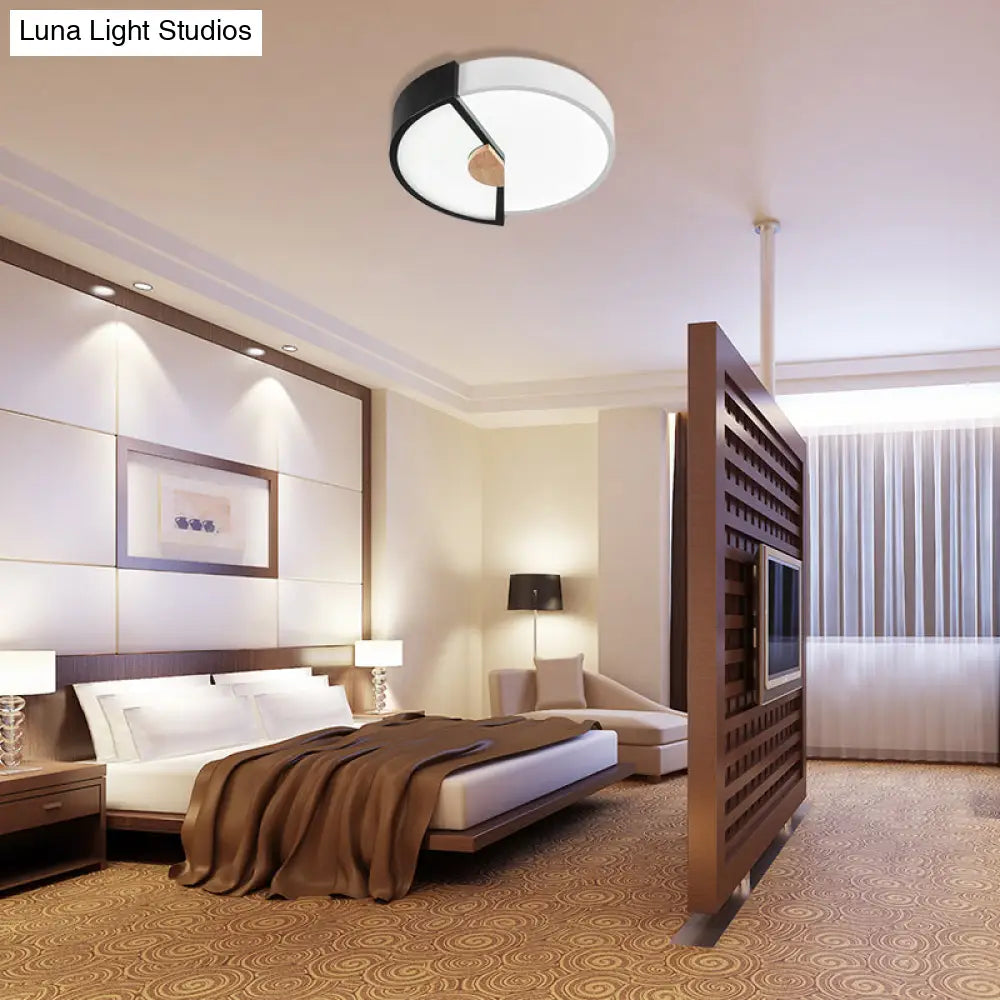 Modern Metal Flush Light With Integrated Led Bulb Black/Pink/Yellow Ceiling Mounted Lamp Multiple