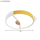 Modern Metal Flush Light With Integrated Led Bulb Black/Pink/Yellow Ceiling Mounted Lamp Multiple