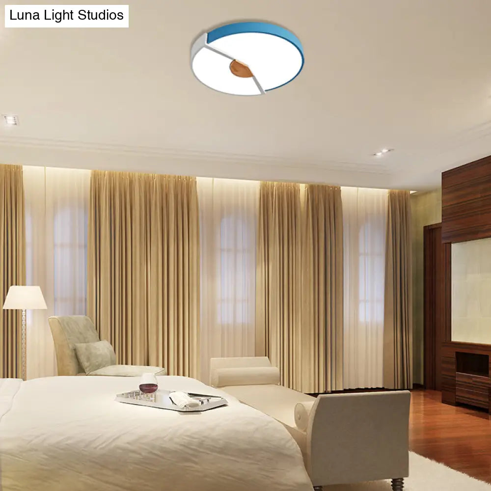 Modern Metal Flush Light With Integrated Led Bulb Black/Pink/Yellow Ceiling Mounted Lamp Multiple
