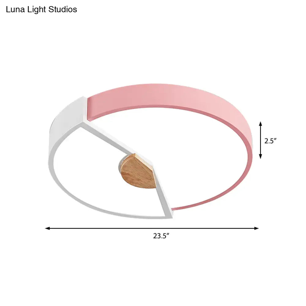 Modern Metal Flush Light With Integrated Led Bulb Black/Pink/Yellow Ceiling Mounted Lamp Multiple