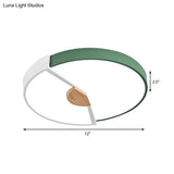 Modern Metal Flush Light With Integrated Led Bulb Black/Pink/Yellow Ceiling Mounted Lamp Multiple