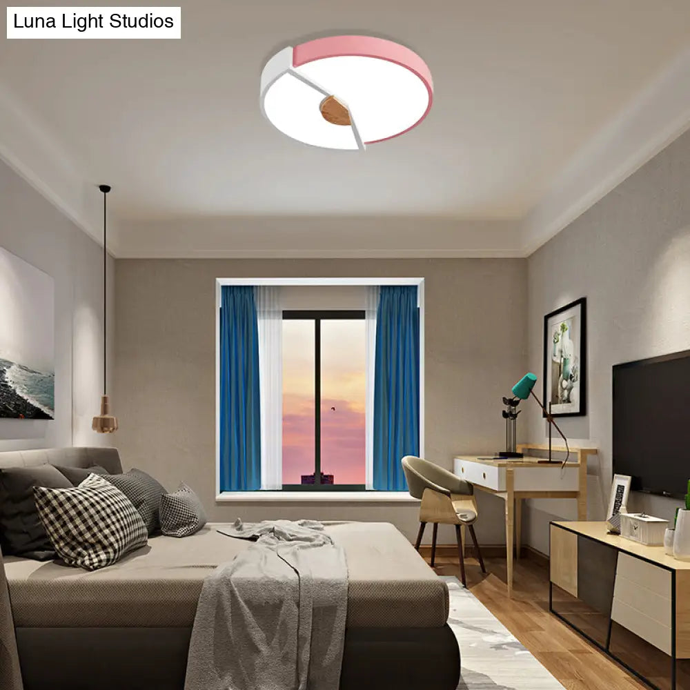 Modern Metal Flush Light With Integrated Led Bulb Black/Pink/Yellow Ceiling Mounted Lamp Multiple