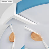 Modern Metal Flush Light With Integrated Led Bulb Black/Pink/Yellow Ceiling Mounted Lamp Multiple