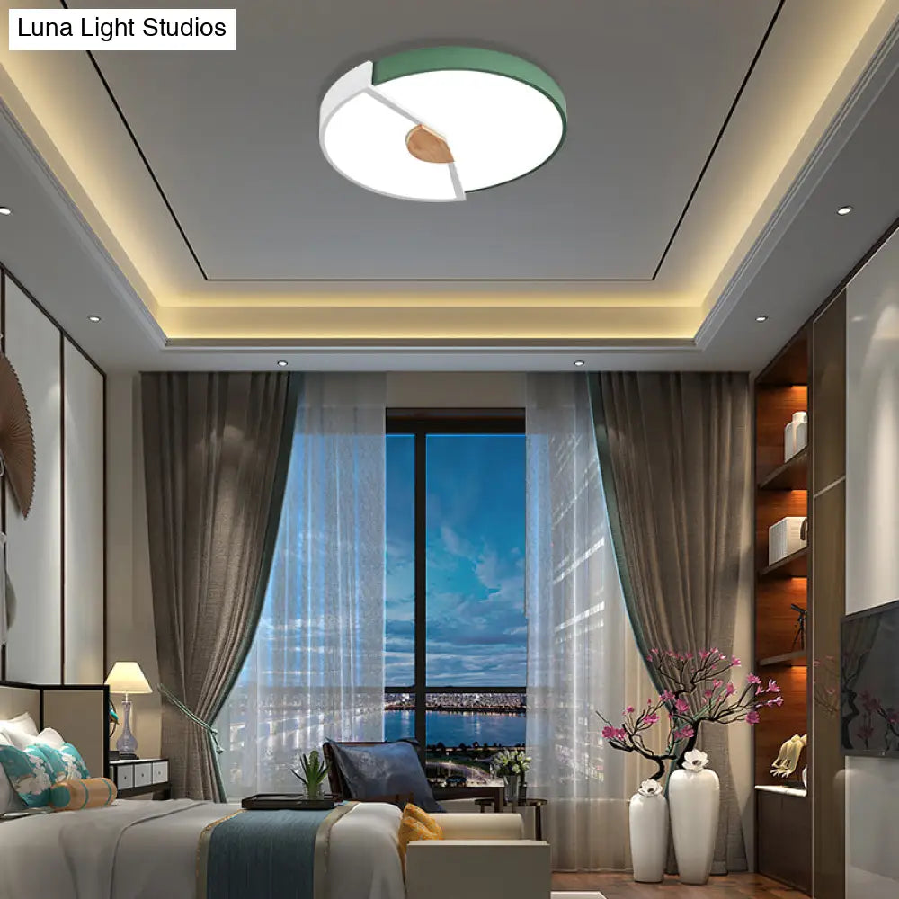 Modern Metal Flush Light With Integrated Led Bulb Black/Pink/Yellow Ceiling Mounted Lamp Multiple