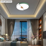 Modern Metal Flush Light With Integrated Led Bulb Black/Pink/Yellow Ceiling Mounted Lamp Multiple