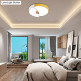 Modern Metal Flush Light With Integrated Led Bulb Black/Pink/Yellow Ceiling Mounted Lamp Multiple