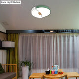 Modern Metal Flush Light With Integrated Led Bulb Black/Pink/Yellow Ceiling Mounted Lamp Multiple