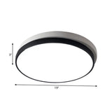 Modern Metal Flush Mount Ceiling Light Fixture With Led Acrylic Shade - Black 11/15/19 Diameter